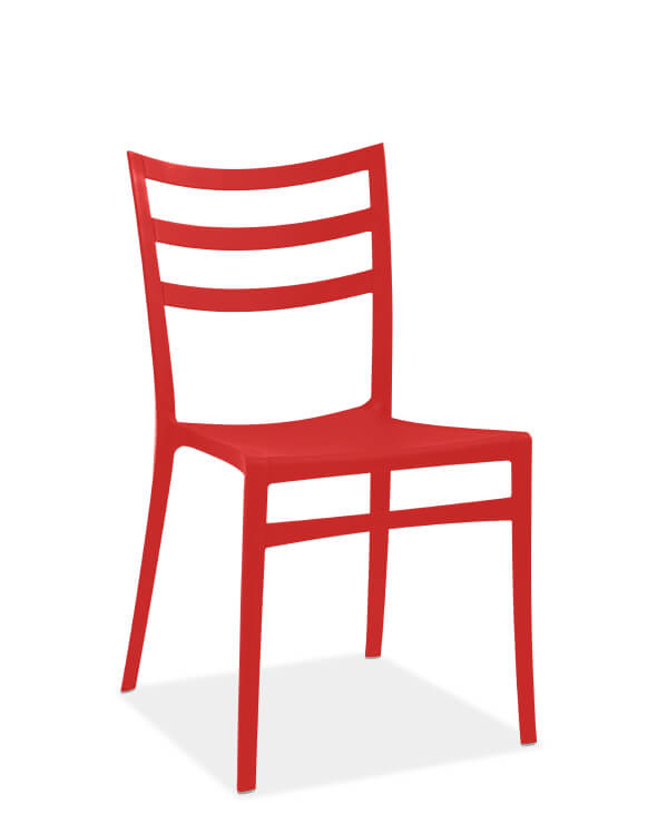 Red Sabrina outdoor chair.