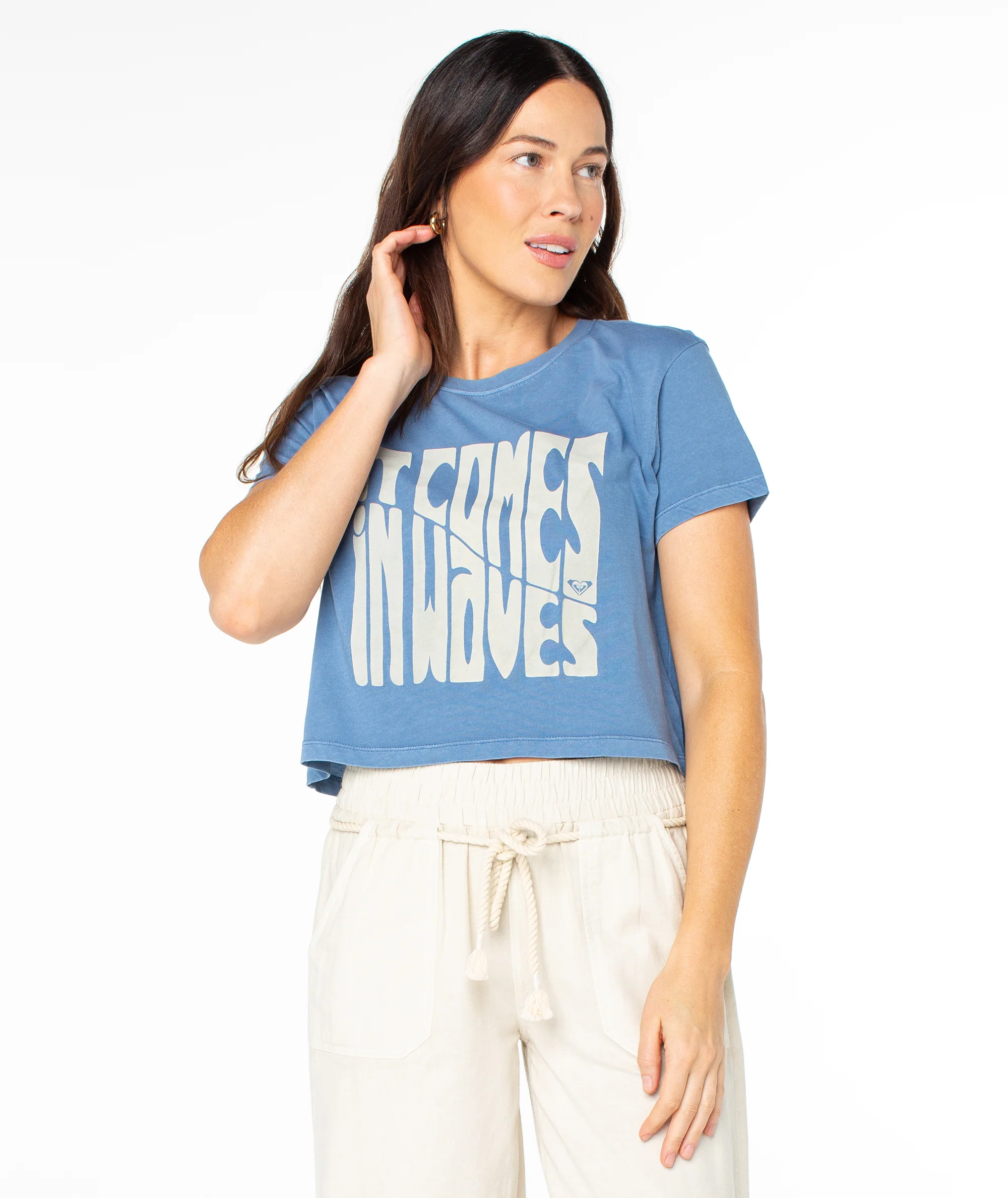 Image of Comes In Waves Cropped Boxy Tee