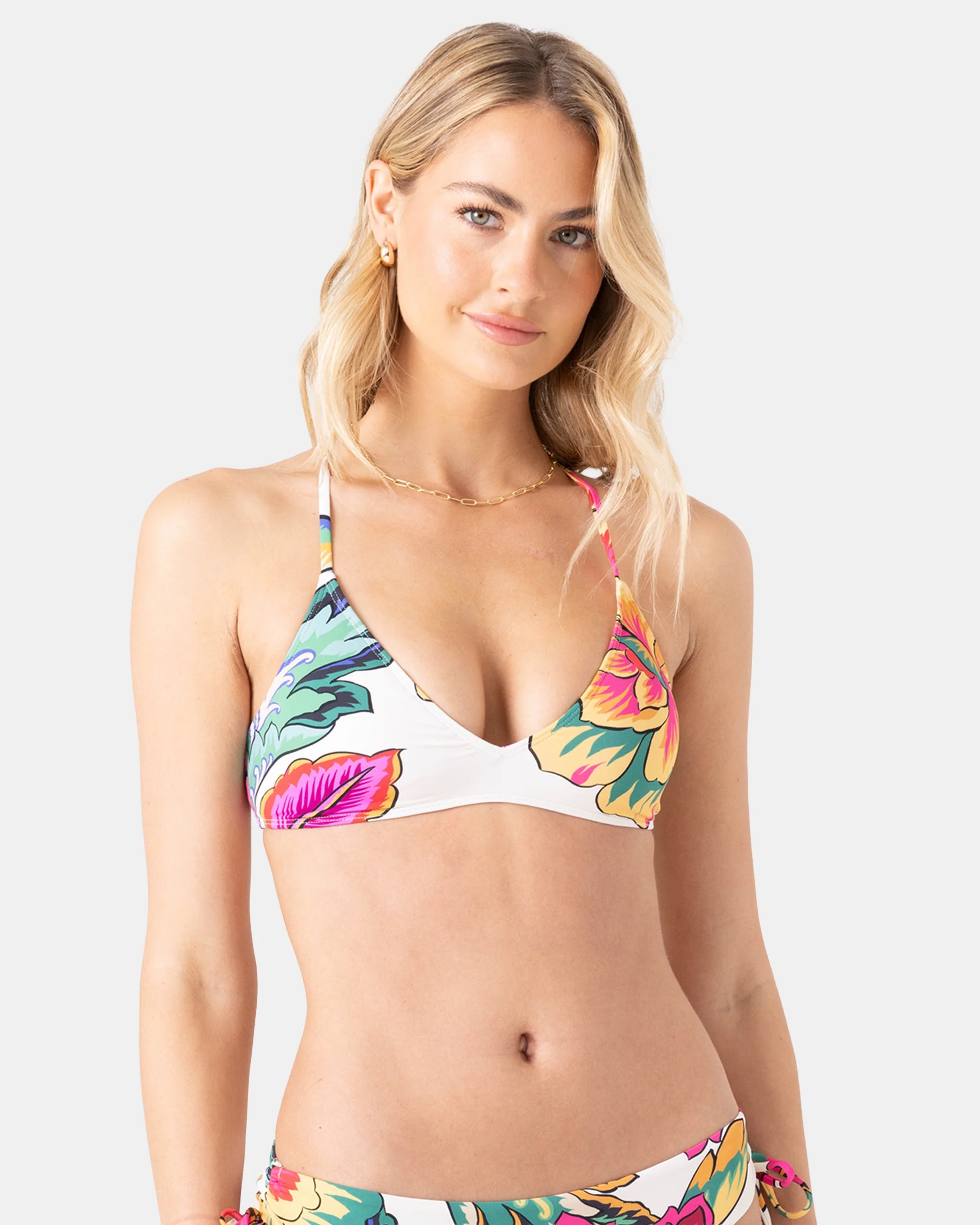 Image of Beach Blossom Athletic Triangle Bikini Top
