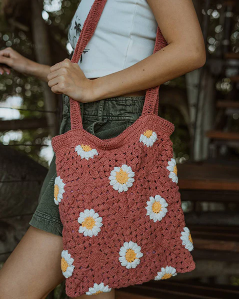 Wandering Beach Crochet Tote Bag