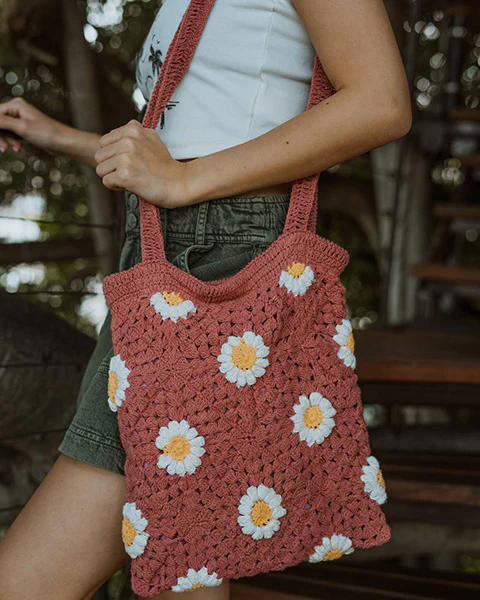Image of Wandering Beach Crochet Tote Bag