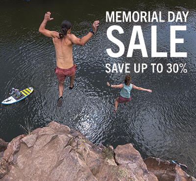 Photo of people jumping into a river. Memorial Day Sale Save Up to 30%