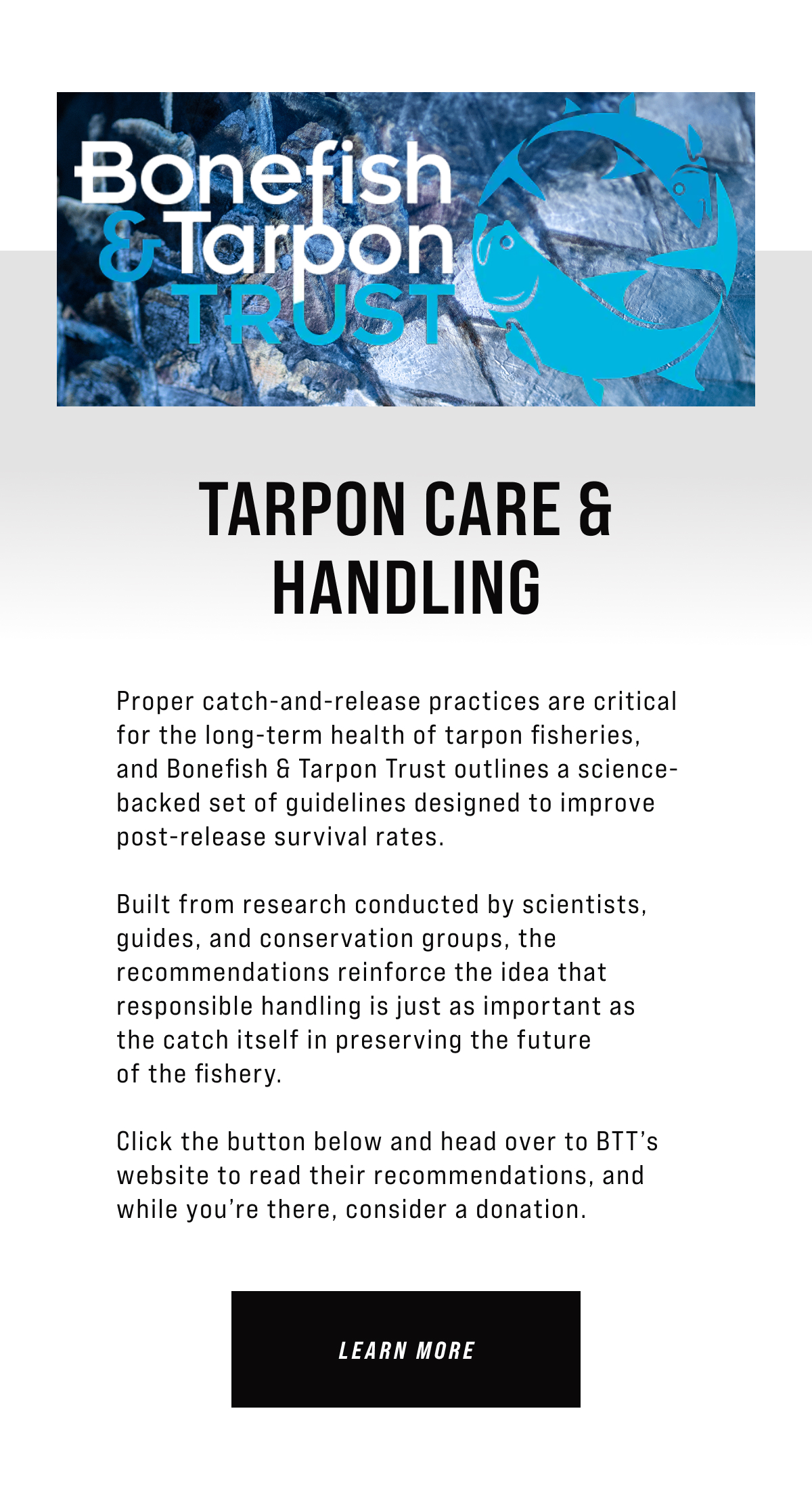 Bonefish & Tarpon Trust best practices for tarpon catch and release
