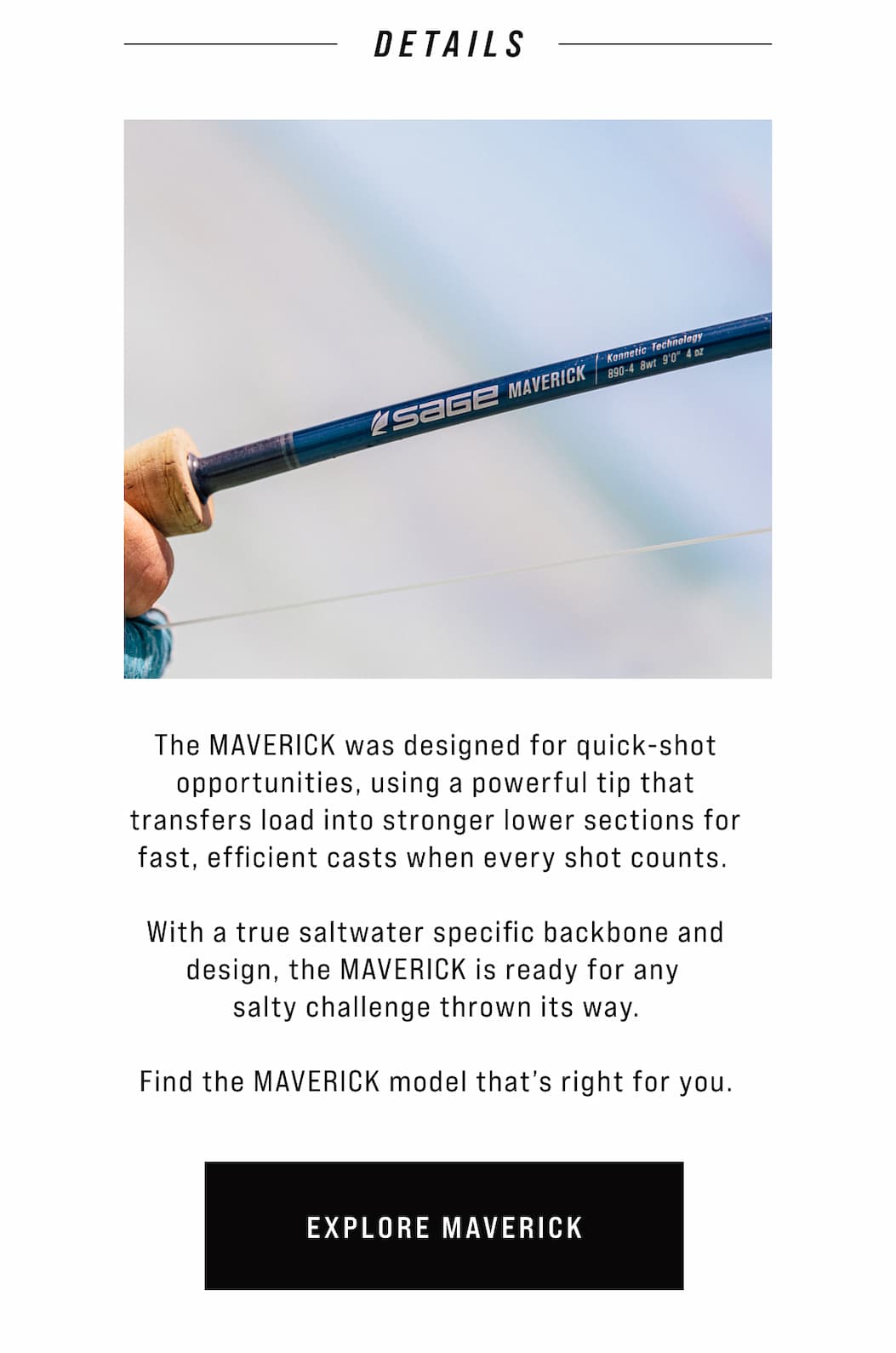 Learn about Sage Maverick saltwater rod family