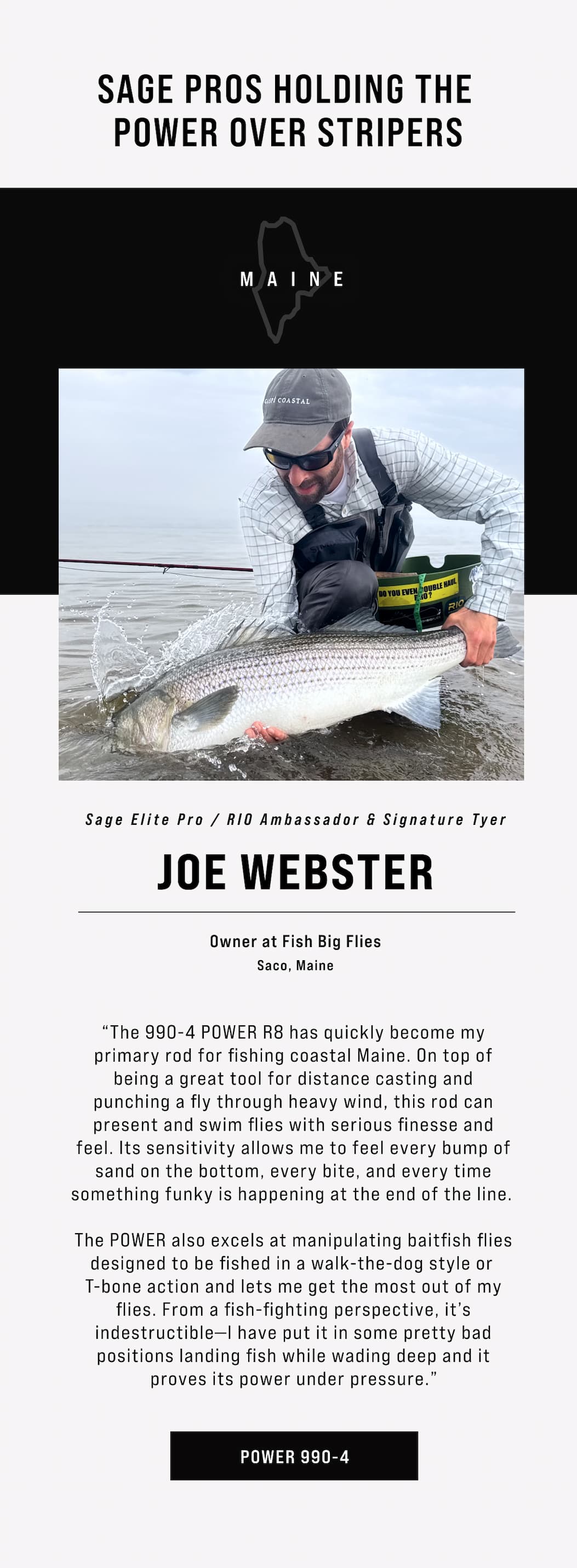 Shop the Sage Power R8 990-4 fly rod