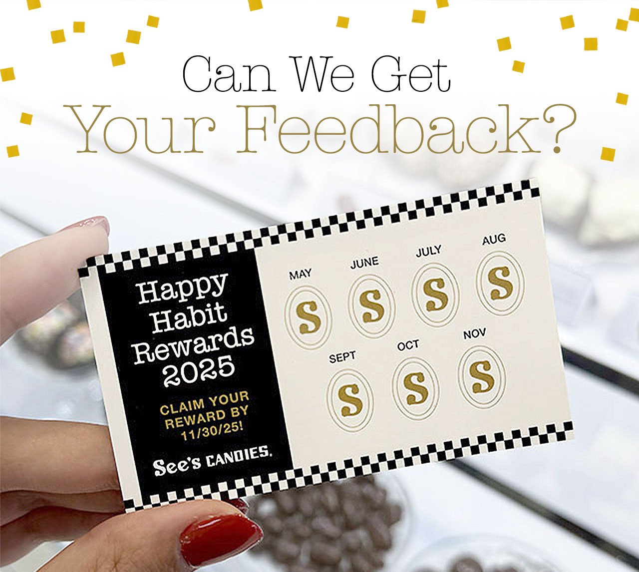 Can We Get Your Feedback? Happy Habit Rewards Card