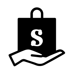 Icon of a hand holding a See’s shopping bag