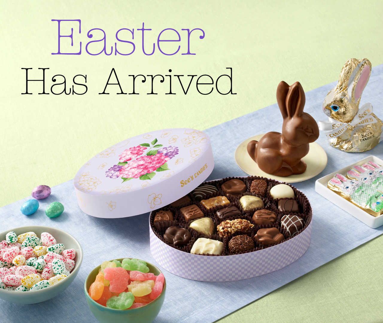 Easter Has Arrived  | A festive spread of See’s Easter candies