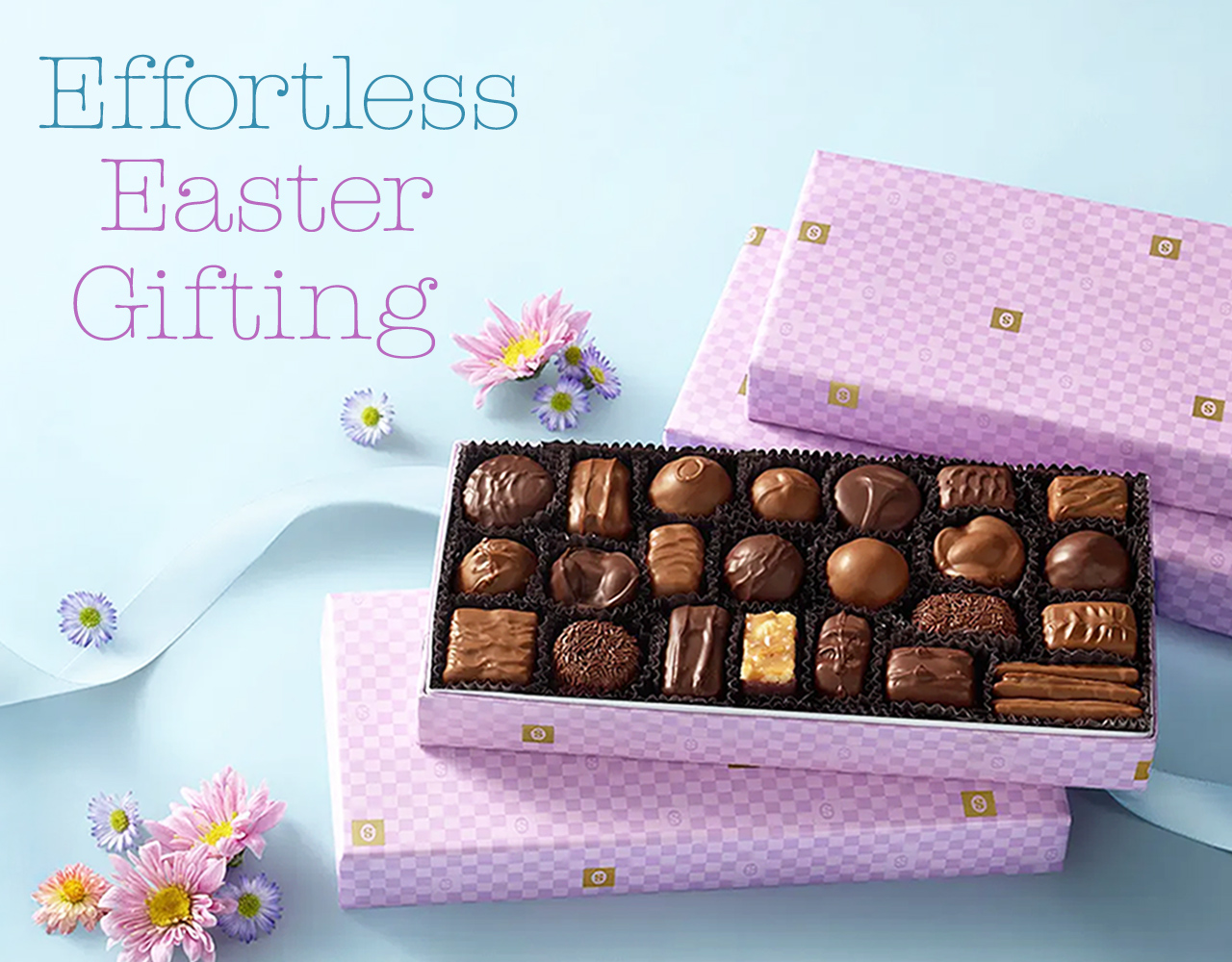 Effortless Easter Gifting - lavender wrapped Assorted Chocolates