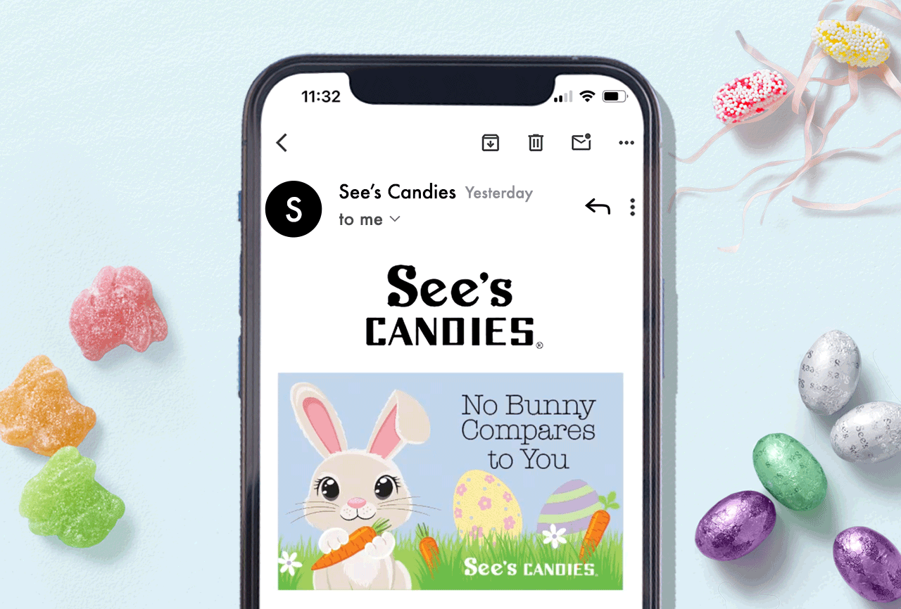eGift Card animation on cell phone.