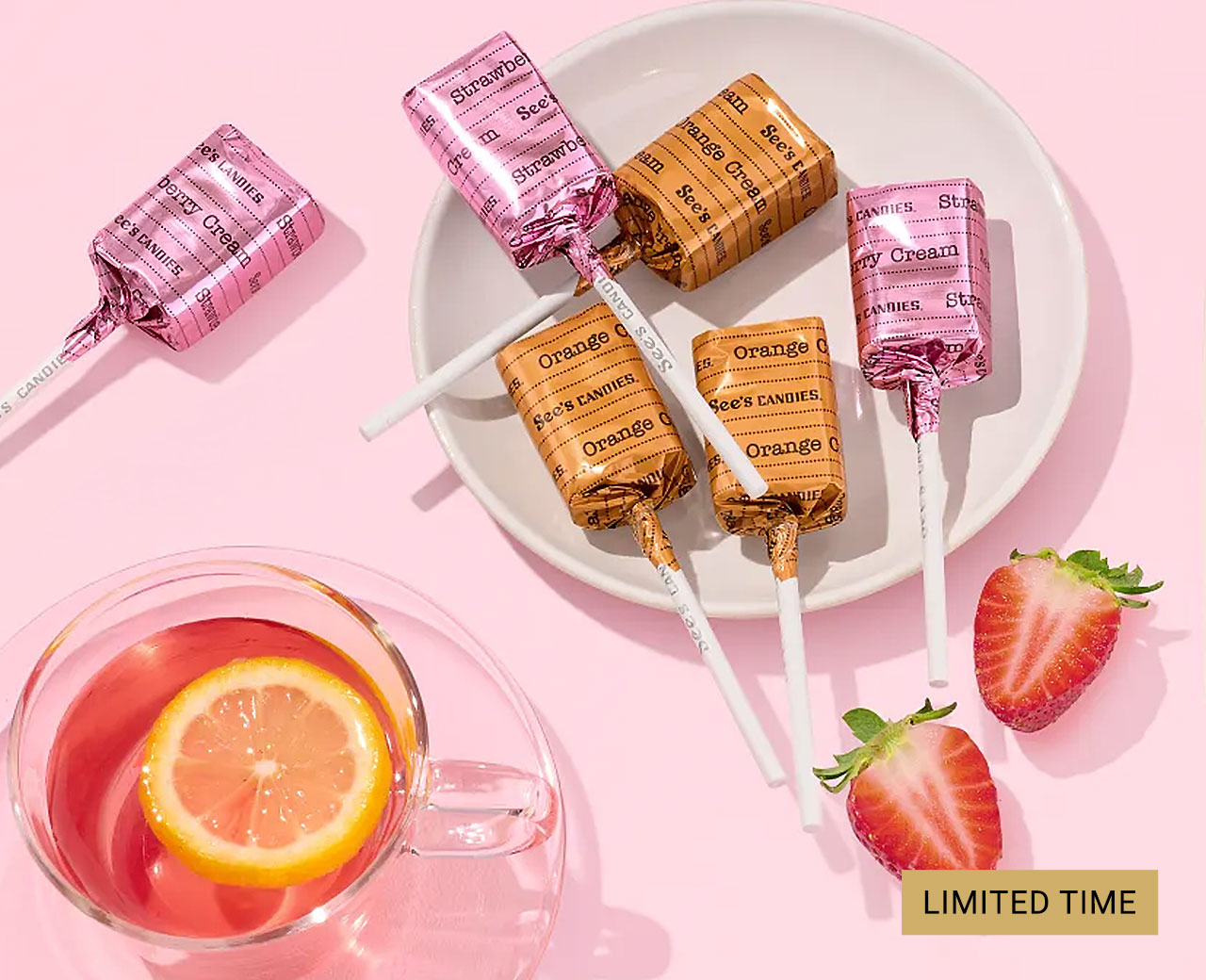 Limited Time: Orange Cream and Strawberry Cream Lollypops