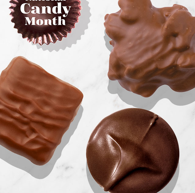 Dark Scotchmallow®, Milk California Brittle® and Milk Pecan Buds