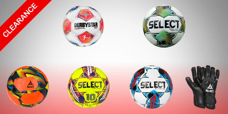 Various soccer balls on clearance sale page