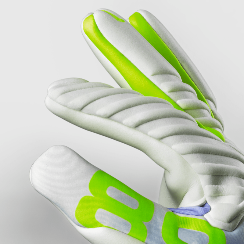closeup of goalkeeper glove fingers, 89 women glove