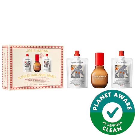 Topless Tangerine Treats Body Butter, Fragrance Mist, Sugar Scrub Gift Set