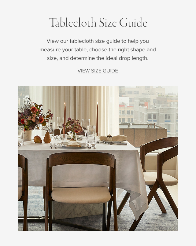 VIEW TABLECLOTH SIZE GUIDE