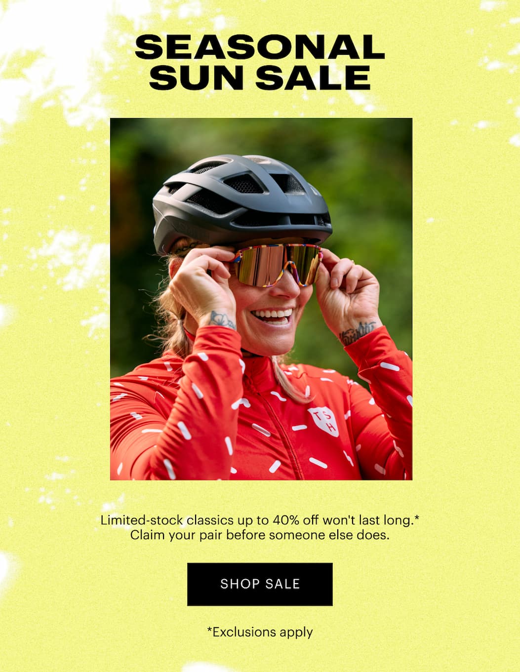 Legendary Frames, Final Run | Seasonal Sun Sale | Save up to 40% on last-chance colorways* and 30% on all prescription styles, blue light included. | Shop Sale *Exclusions apply
