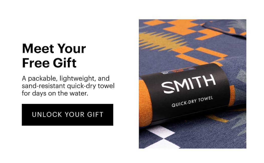 Meet Your Free Gift | A packable, lightweight, and sand-resistant quick-dry towel for days on the water.
