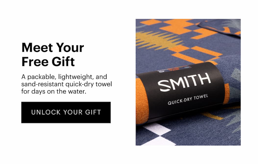 Meet Your Free Gift | A packable, lightweight, and sand-resistant quick-dry towel for days on the water.