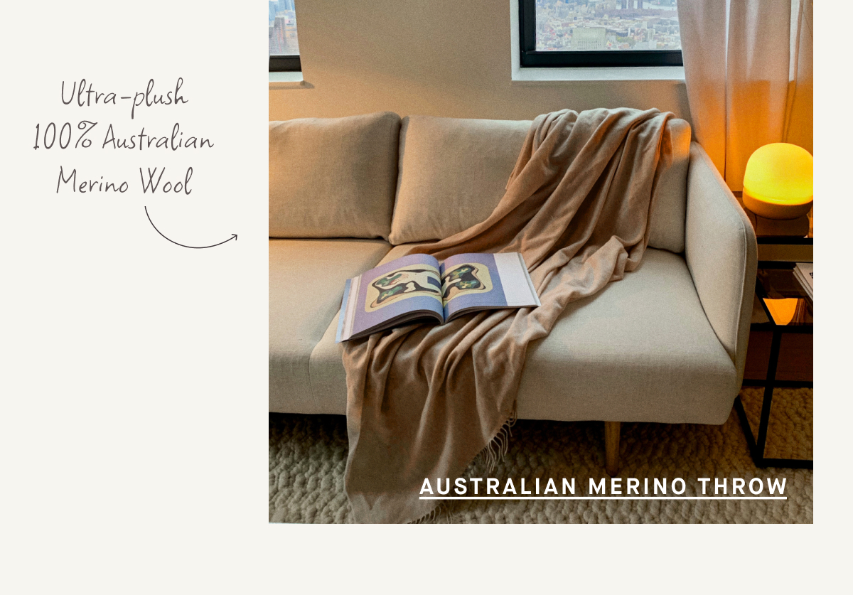 Ultra-plush 100% Australian Merino Wool AUSTRALIAN MERINO throw