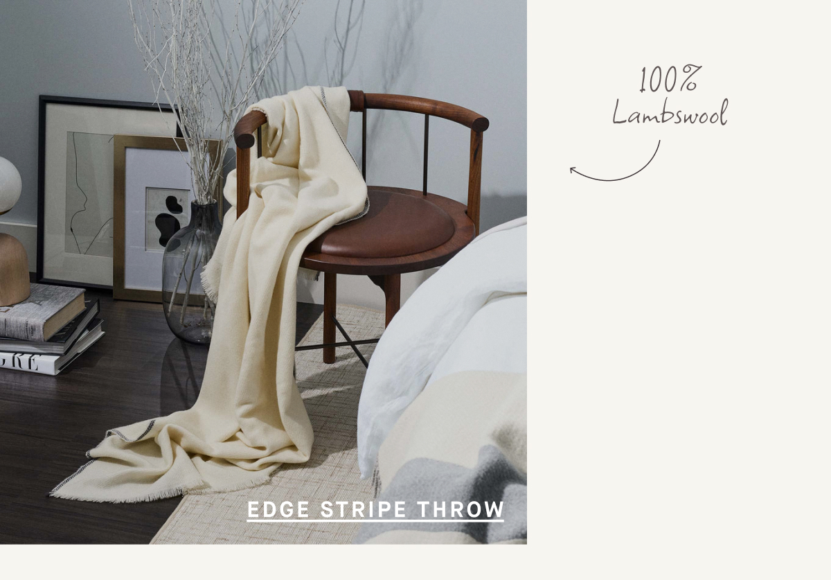 100% Lambswool Edge STRIpe throw