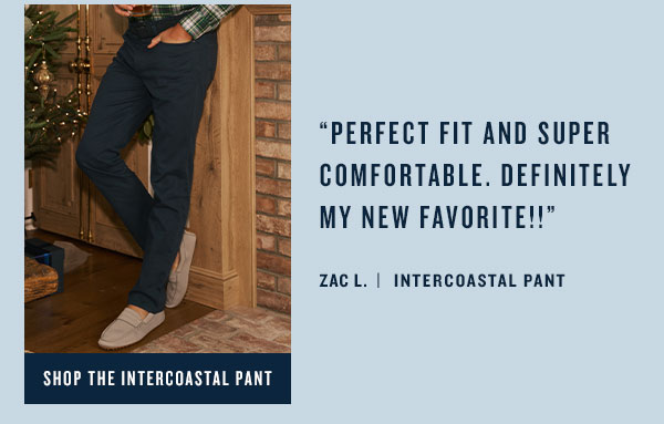 Shop Intercoastal Pant. Man in navy pant.
