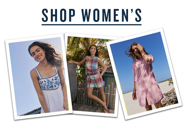Shop women's. Images of women in dresses and matching sets