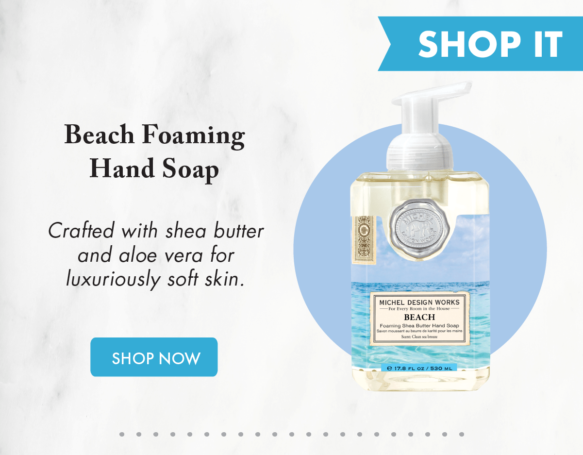 Beach Foaming Hand Soap Crafted with shea butter and aloe vera for luxuriously soft skin.