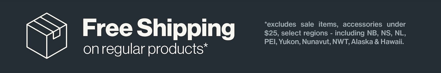 Free Shipping on regular products
