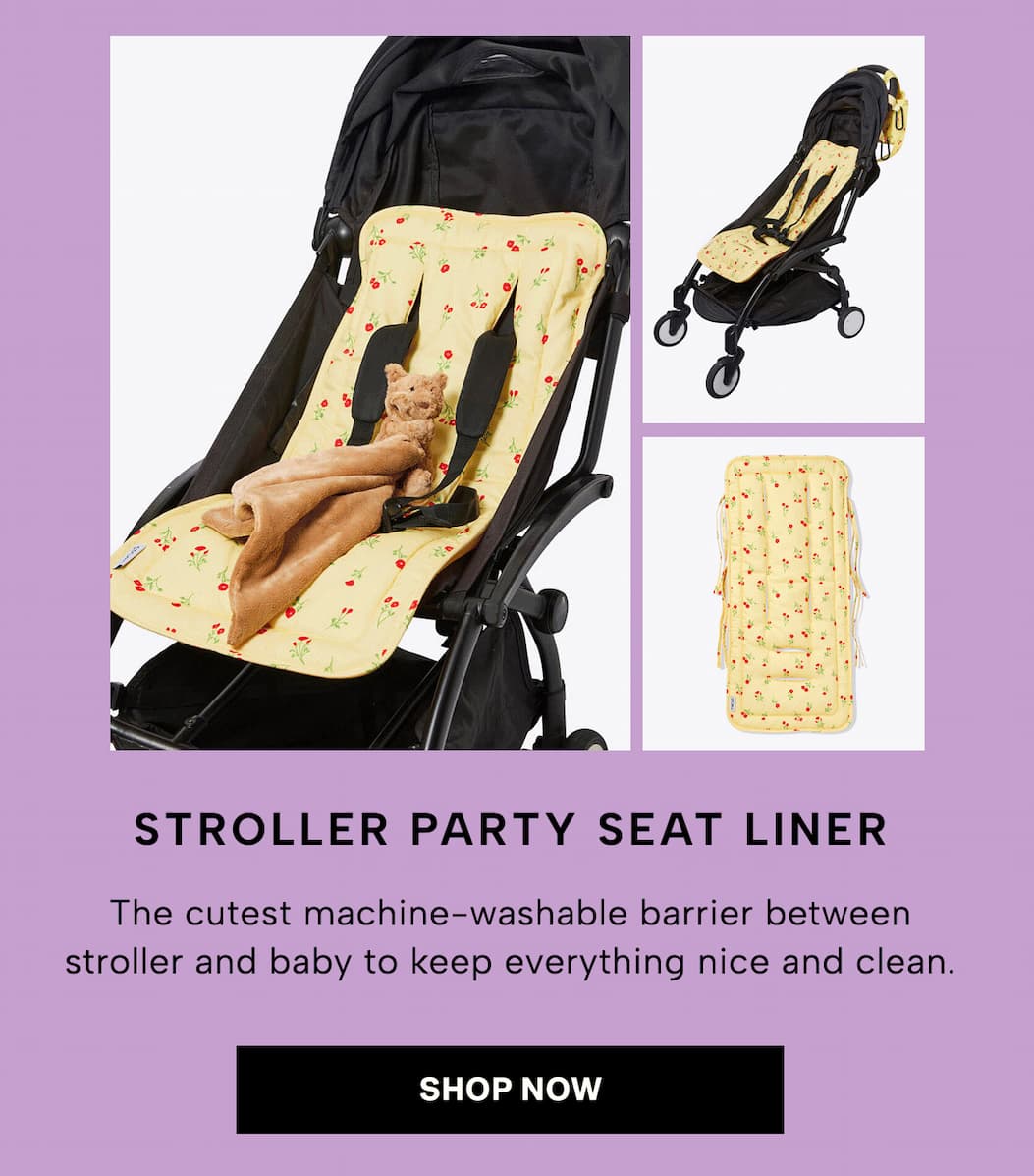  The cutest machine-washable barrier between stroller and baby to keep everything nice and clean