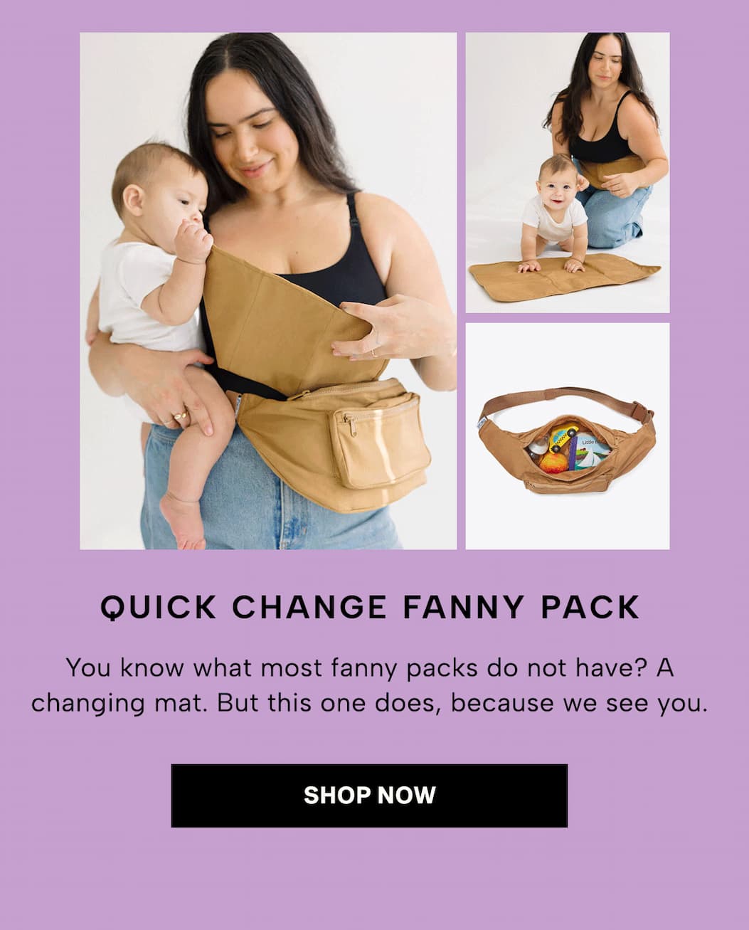 You know what most fanny packs do not have? A changing mat. But this one does, because we see you 👀