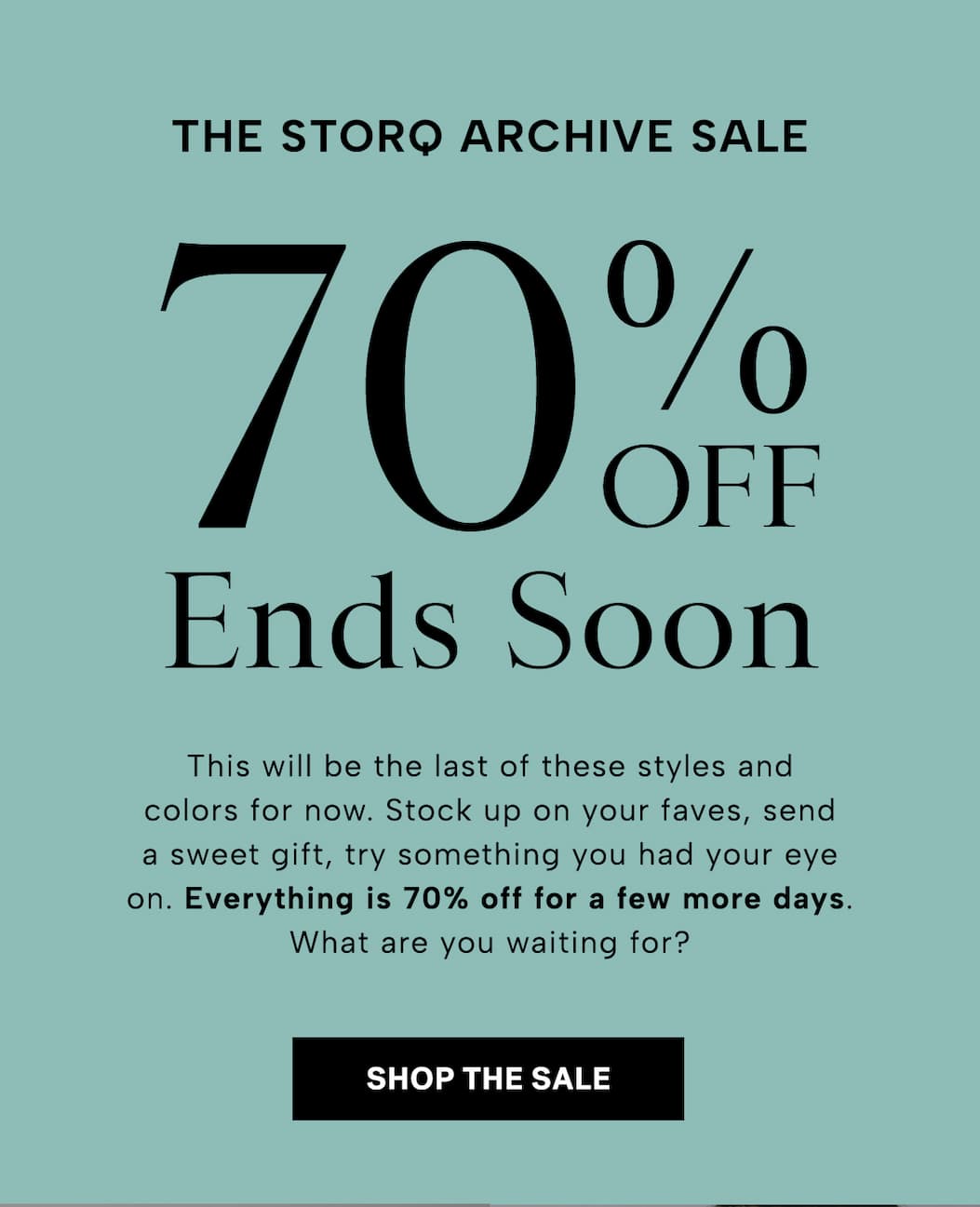 70% OFF ENDS SOON