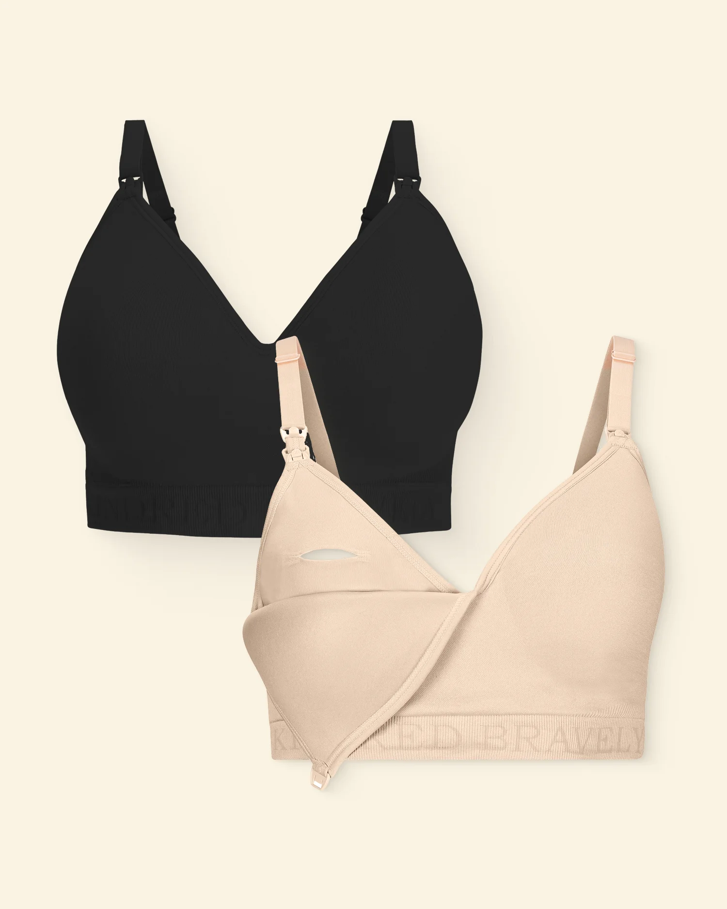 Image of Sublime® Contour Pumping Bra Two-Pack | Beige & Black