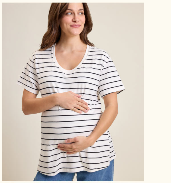 Relaxed Cotton Maternity & Nursing T-shirt