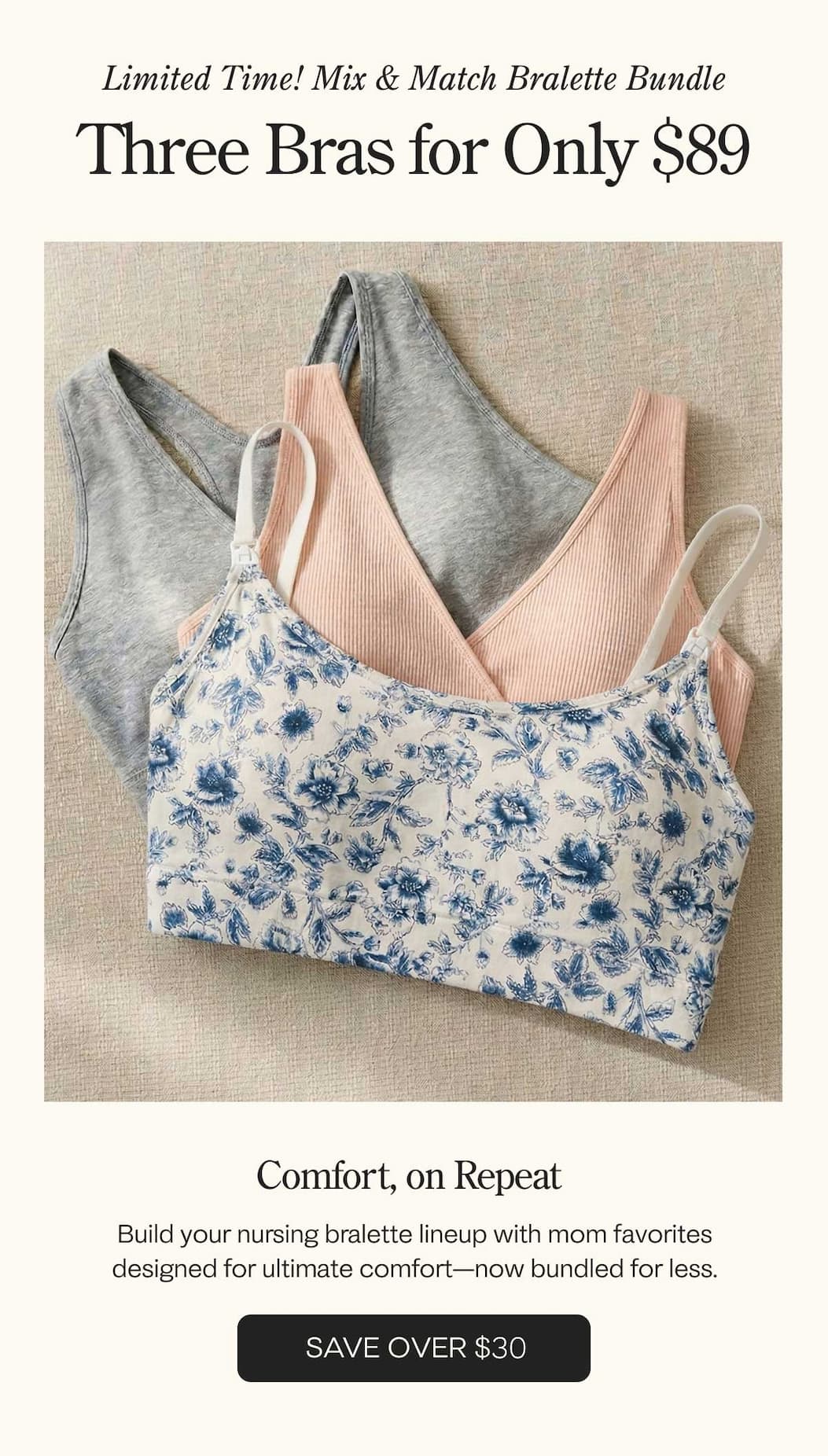 Three Bralettes for Only $89