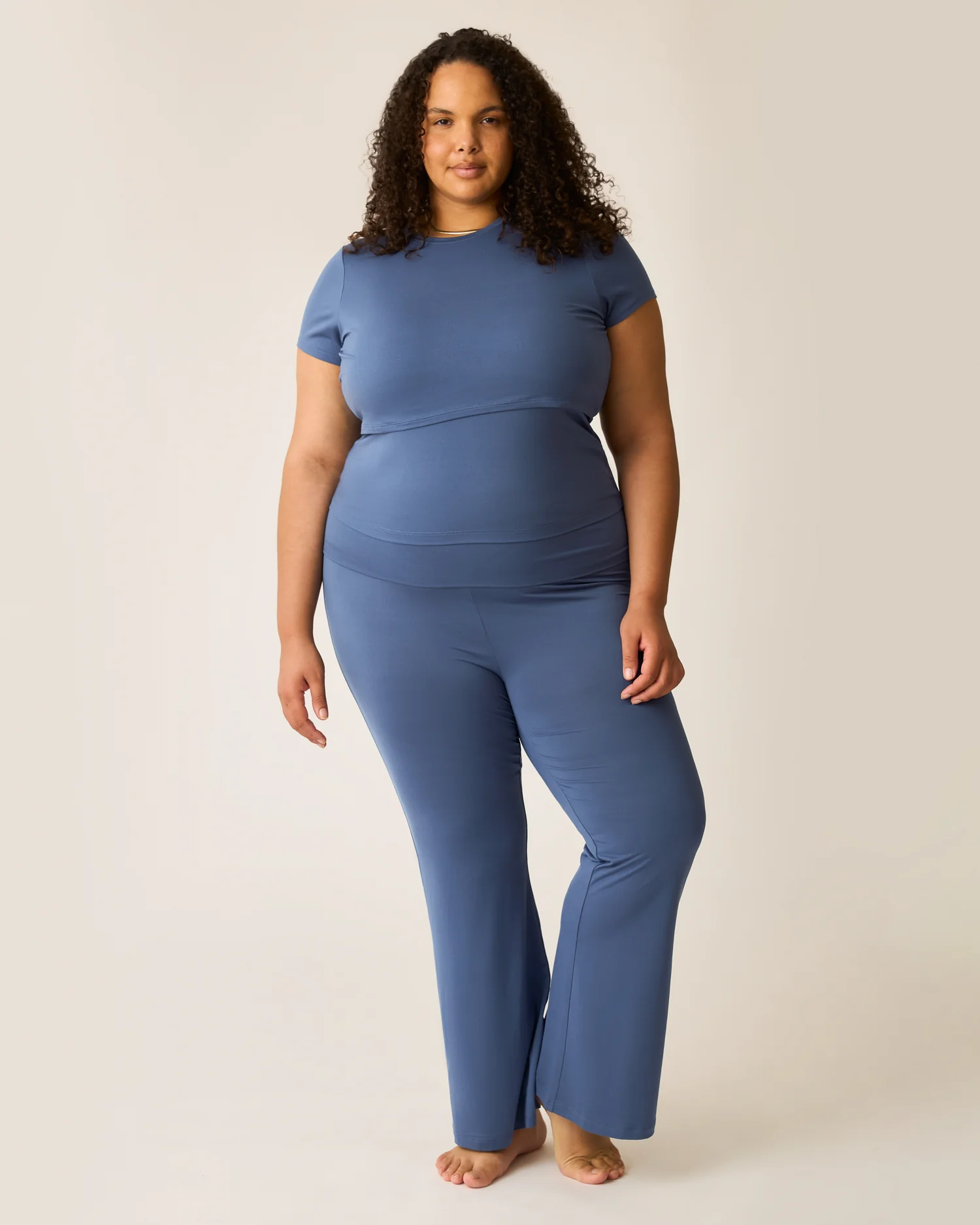 Image of The Sunday Maternity & Nursing Pajama Set | Slate Blue