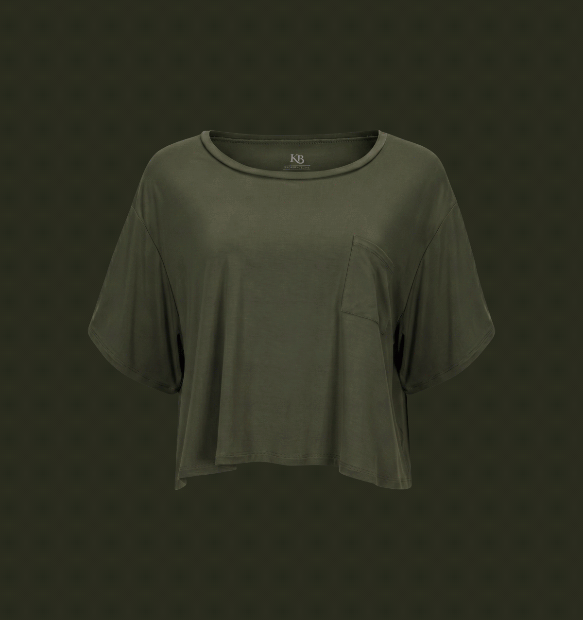 Aria Bamboo Casual Cropped Short Sleeve Top GIF