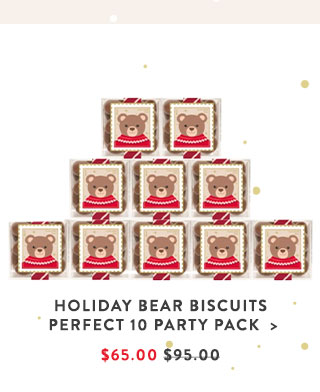 Holiday Bear Biscuits Perfect 10 Party Pack