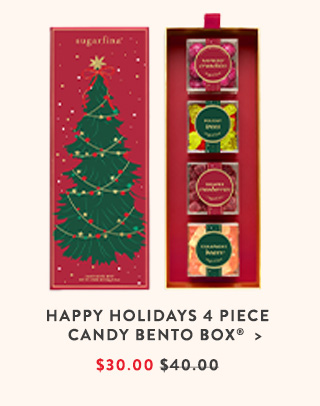 Happy Holidays 4 Piece Candy Bento Box®