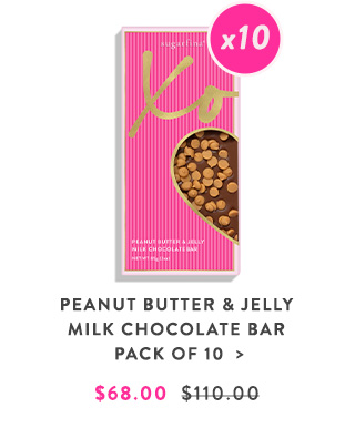 Peanut Butter & Jelly Milk Chocolate Bar Pack of 10