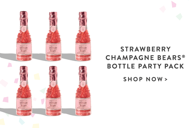Strawberry Champagne Bears® Celebration Bottle - Party Pack of 6