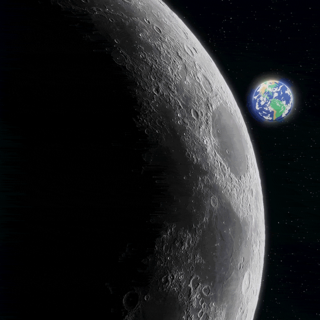 Animation - Earth as seen from the Moon, close-up of the Earth phase on the watch dial, and full view of the MISSION TO EARTHPHASE timepiece.