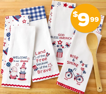 Americana Themed Kitchen Towels, Set of 2