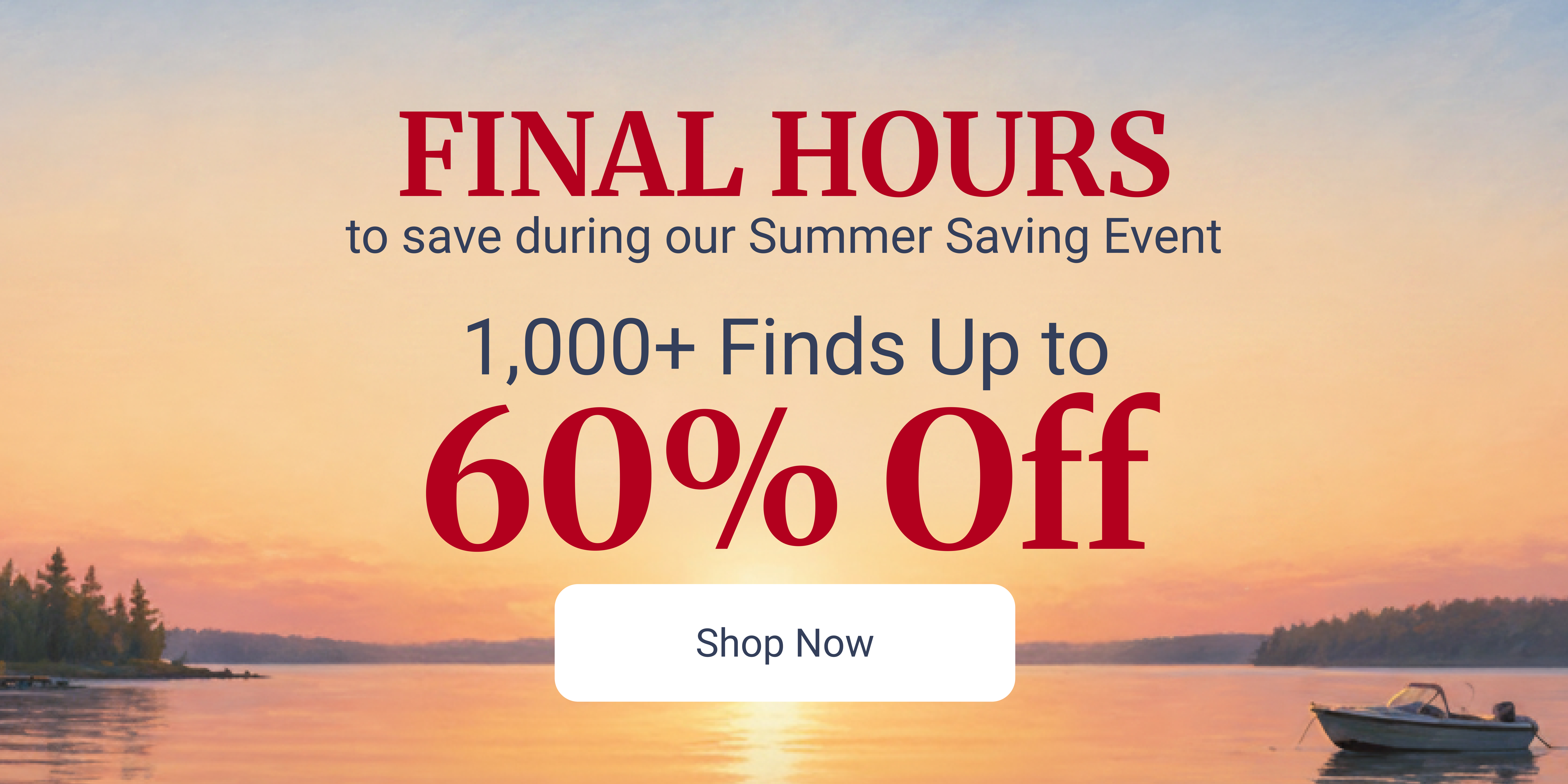 Final hours up to 60% off