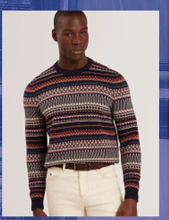 AMARAT Long Sleeve Fair Isle Crew Neck Jumper