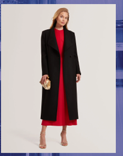 MINDEE Wool Rich Hourglass Longline Wrap Coat