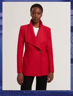 EVIGNA Wool Rich Hourglass Short Wrap Coat