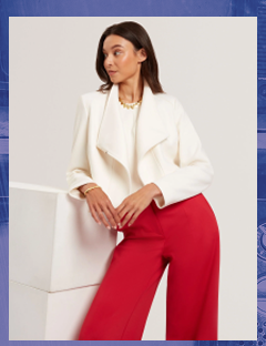 ROSECEE Wool Rich Cropped Wrap Jacket