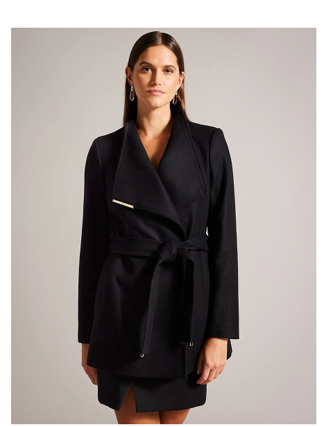 ROSESS Short Belted Wool Wrap Coat