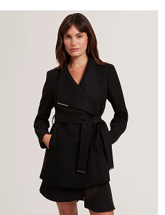 ROSESS Short Belted Wool Wrap Coat